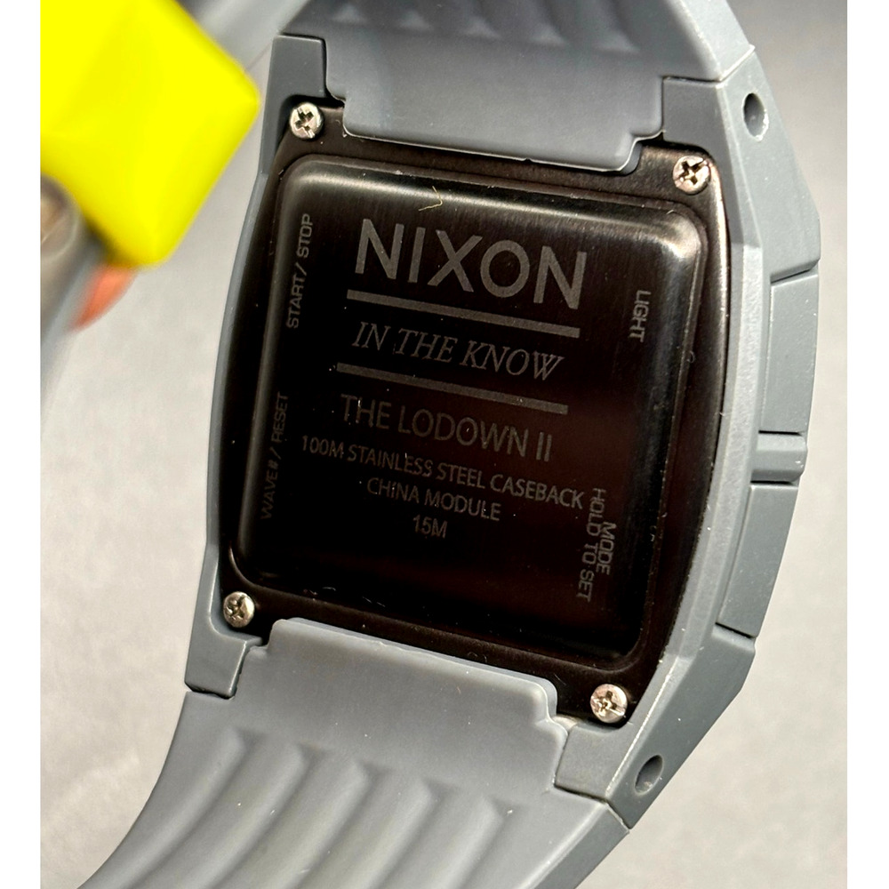 Nixon Lodown II Digital Tide Watch Gray Yellow Surf 100M Box Manual - Picture 10 of 17